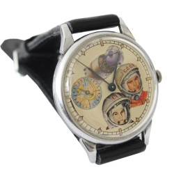 Soviet SPACE wrist watch MOLNIYA Gagarin & Tereshkova