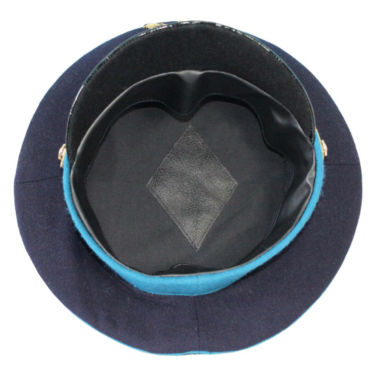 Gorra de visera azul claro general rusa de la Fuerza Aérea de la URSS vintage Sombrero soviético auténtico