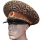 UdSSR Russischer General Leopard braune Ledervisierkappe Sowjetischer Hut