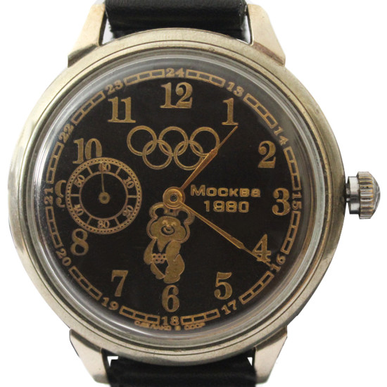 Orologio da polso meccanico sovietico URSS Olimpiadi MOLNIJA anni '80 (fulmine)