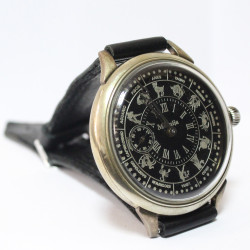 Soviet wrist watch MOLNIJA with ZODIAC Signs 18 Jewels