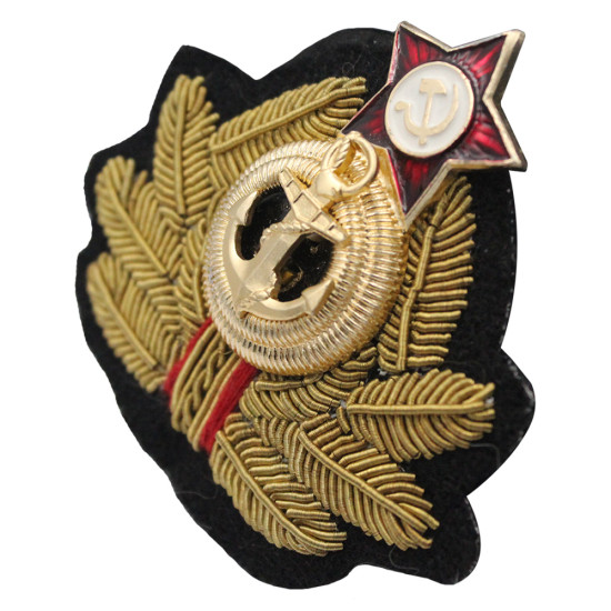 Admiral spun gold hat insignia cockade badge 