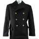 Warm Winter military coat Navy Fleet Soviet army Naval genuine woolen long black Overcoat