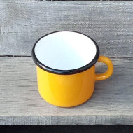 Mug Vintage URSS russe orange métal tasse soviétique émail 500 ml