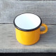 Vintage UdSSR russische orange Metall sowjetische Tasse Emaille 500ml Tasse