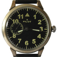 Klassische schwarze Flieger-Sowjet-Armbanduhr MOLNIJA