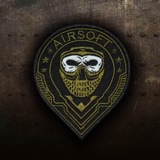 Airsoft Soldier Face Embroidered Sleeve Iron-on / Velcro Patch