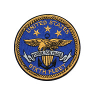 第6艦隊米国海軍刺繡アイアンオン/ベルクロパッチ