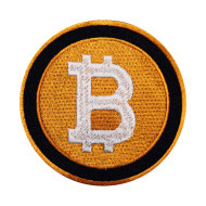 Bitcoin Cryptocurrency Logo Emblem Airsoft Bestickter Bügel- / Klettverschluss