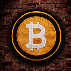 Bitcoin Cryptocurrency Logo Emblem Airsoft Bestickter Bügel- / Klettverschluss