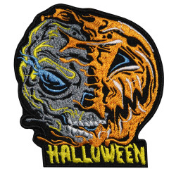 Halloween Monster Pumpkin Haunted Embroidered Velcro / Iron-on Patch