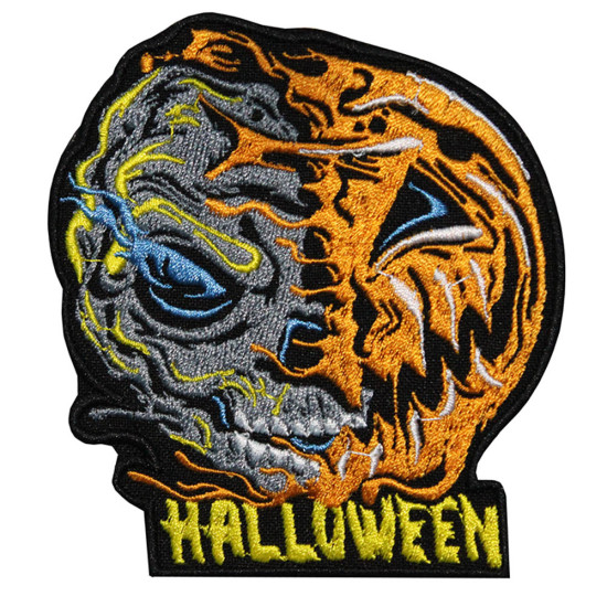 Halloween Monster Pumpkin Haunted Bestickter Klettverschluss / Bügelbild