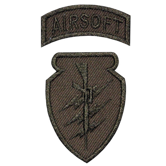 Airsoft Rifle Camo Embroidered Sleeve Iron-on / Velcro Patch