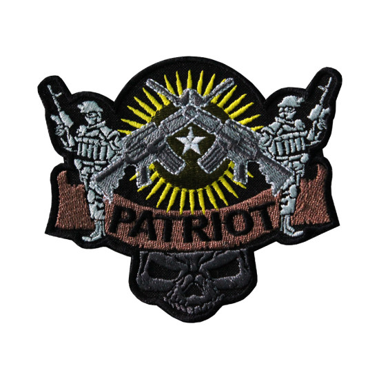 Airsoft Patriot Gun Cosplay bordado hierro en parche con emblema de velcro