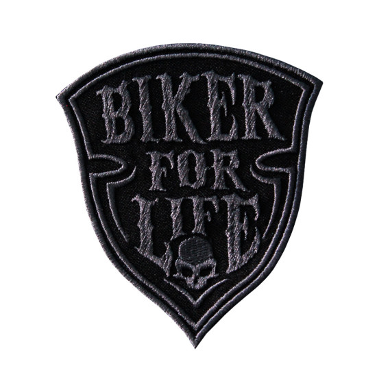 Écusson thermocollant / velcro brodé Skull Biker For Life