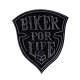 Skull Biker For Life Bestickter Aufbügel- / Klettverschluss