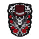 Roses Skull Poker Handgemachter gestickter Aufbügel- / Klettverschluss