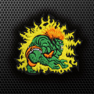 Patch termoadesiva / velcro con ricamo eroe Blanka Street Fighter