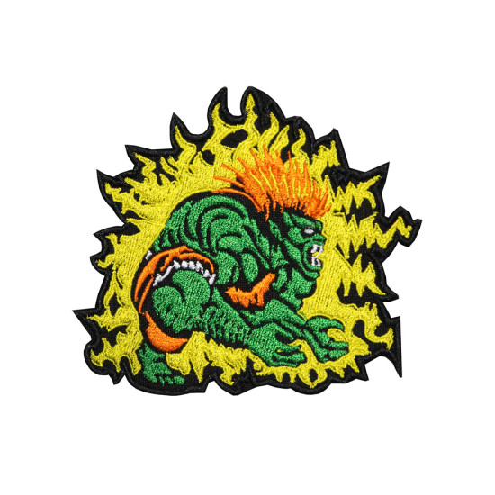 Street Fighter Blanka Hero Stickerei Aufbügeln / Klettverschluss