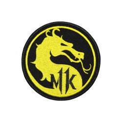 Mortal Combat Emblem MK Logo Stickerei Klettverschluss / Bügelbild 2