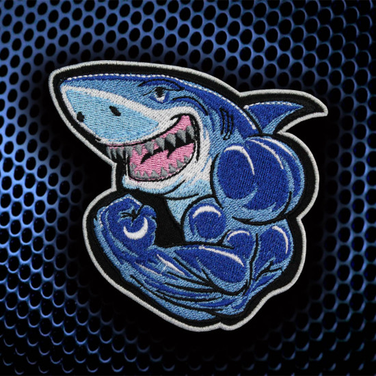 Mutant Shark Embroidery Cosplay Aufbügeln / Klett-Patch # 2