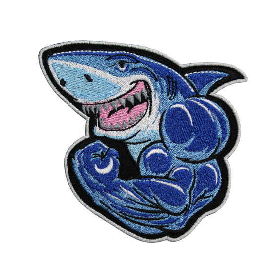  Set of Shark Teeth Patches Combo Sneaker Iron On Embroidered