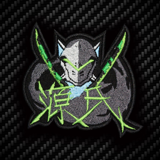 Toppa iron-on / velcro con ricamo logo gioco Overwatch Genji 