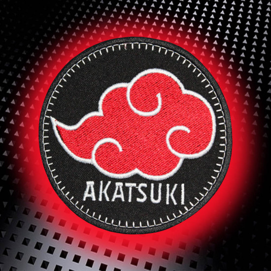 Anime Naruto Akatsuki Emblem Stickerei Aufbügeln / Klettverschluss
