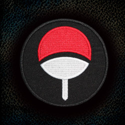 Anime Naruto Uchiha Clan Emblema Bordado Parche de Velcro / Hierro