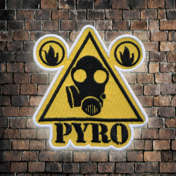 Parche termoadhesivo / velcro bordado con máscara de gas Pyro de Team Fortress 2