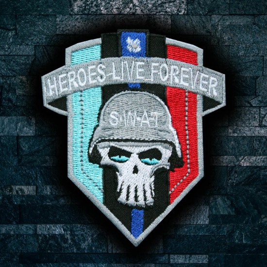 Parche bordado Battlefield  SWAT "Heroes Live Forever" para planchar / velcro