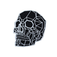 Death Skull Bone Besticktes Bügelbild zum Aufbügeln / Klettverschluss