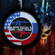 Patch termoadesiva / velcro ricamata serie Battlefield Game
