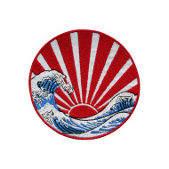 Parche de velcro / termoadhesivo bordado Japón Hokusai Katsushika Ukiyo-e