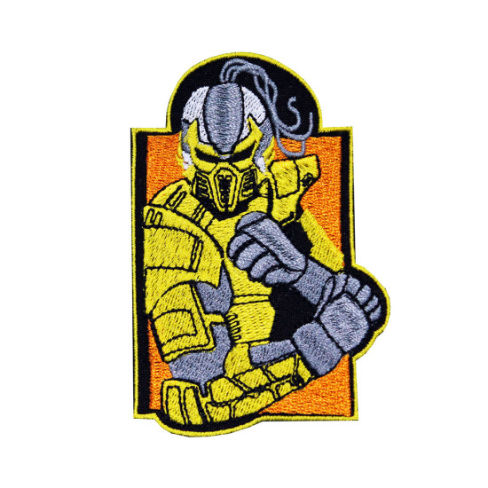 Mortal Kombat Scorpion Emblem Gesticktes Spiel Aufbügeln / Klettverschluss