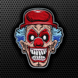 Patch thermocollant / velcro de broderie de logo de clown de jeu en métal torsadé