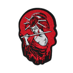 Woman Samurai Blade Embroidery Iron-on / Velcro Patch 