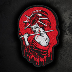 Woman Samurai Blade Embroidery Iron-on / Velcro Patch 