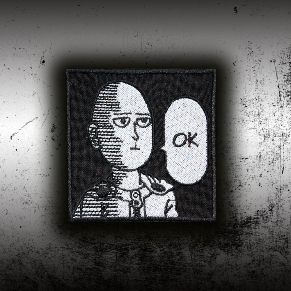 Anime One Punch Man Saitama Poker Face Embroidered Velcro / Iron-on Patch Anime One Punch Man Saitama Poker Face Embroidered Velcro / Iron-on Patch
