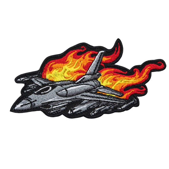 Air Force Fighter Plane Embroidered Sleeve Iron-on / Velcro Patch