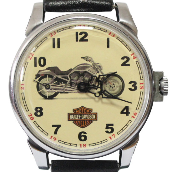 Molnija Sowjetische Biker-Armbanduhr mit Harley Davidson