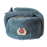Red Army Sergeant's Vintage Earflap winter ushanka Genuine fur & wool troops headwear Military warm trapper hat