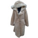 Vintage Soviet Union hooded winter coat Suede Leather Original General's very warm Sheepskin overcoat