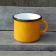 Vintage USSR Russian orange metal Soviet cup enamel 500ml mug