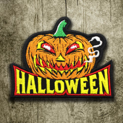 Velcro brodé de citrouille d'Halloween / Patch thermocollant sur les manches 2