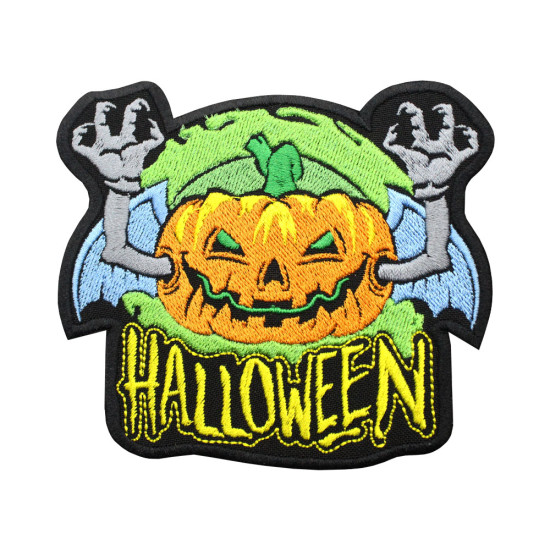 Velcro brodé de citrouille d'Halloween / Patch thermocollant sur les manches 3