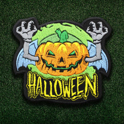 Velcro brodé de citrouille d'Halloween / Patch thermocollant sur les manches 3