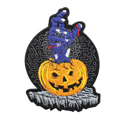 Halloween Ghost Pumpkin Embroidered Velcro / Iron-on Sleeve Patch 4