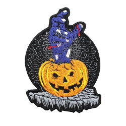 Calabaza fantasma de Halloween bordado velcro / parche de manga termoadhesivo 4