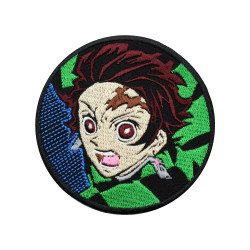 Anime Demon Slayer besticktes Bügelbild / Klett-Ärmel-Patch